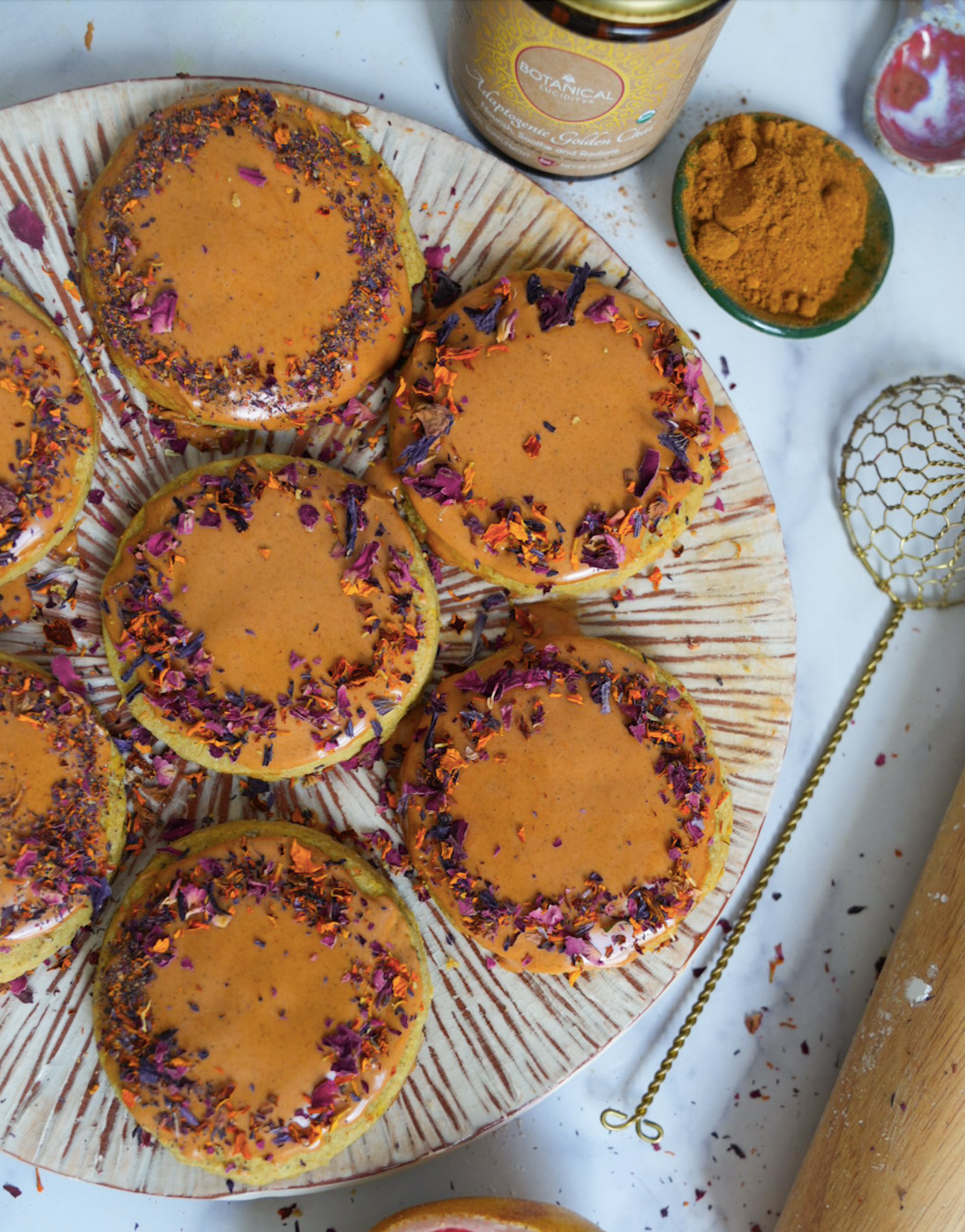 Golden Solstice Shortbread Cookies with Citrus Glaze
