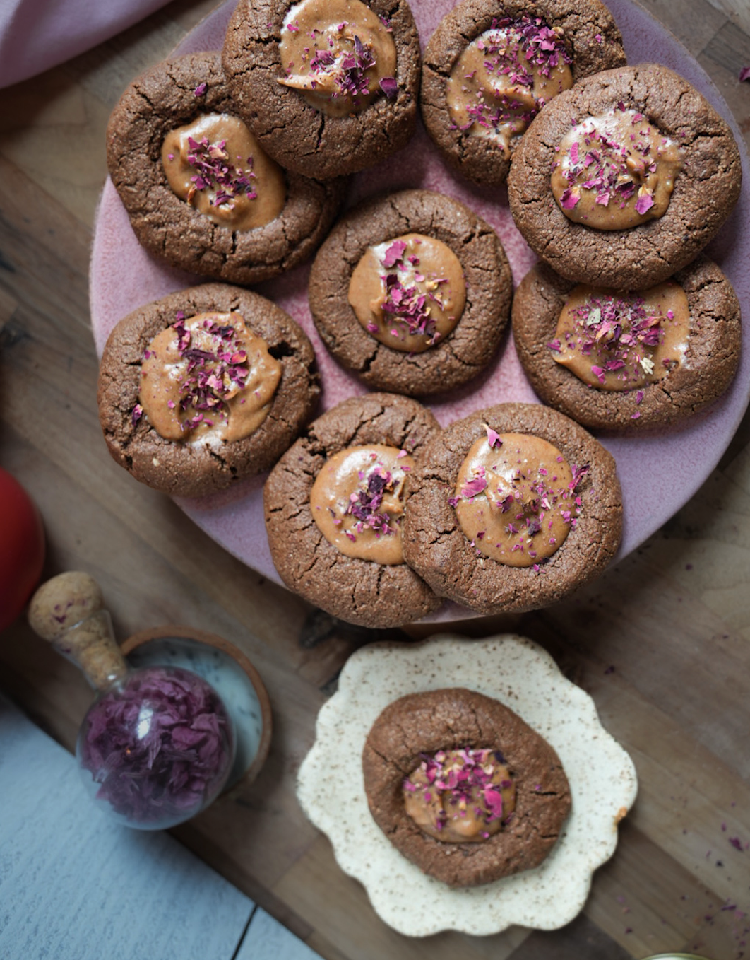 Chocolate & Rose Thumbprints