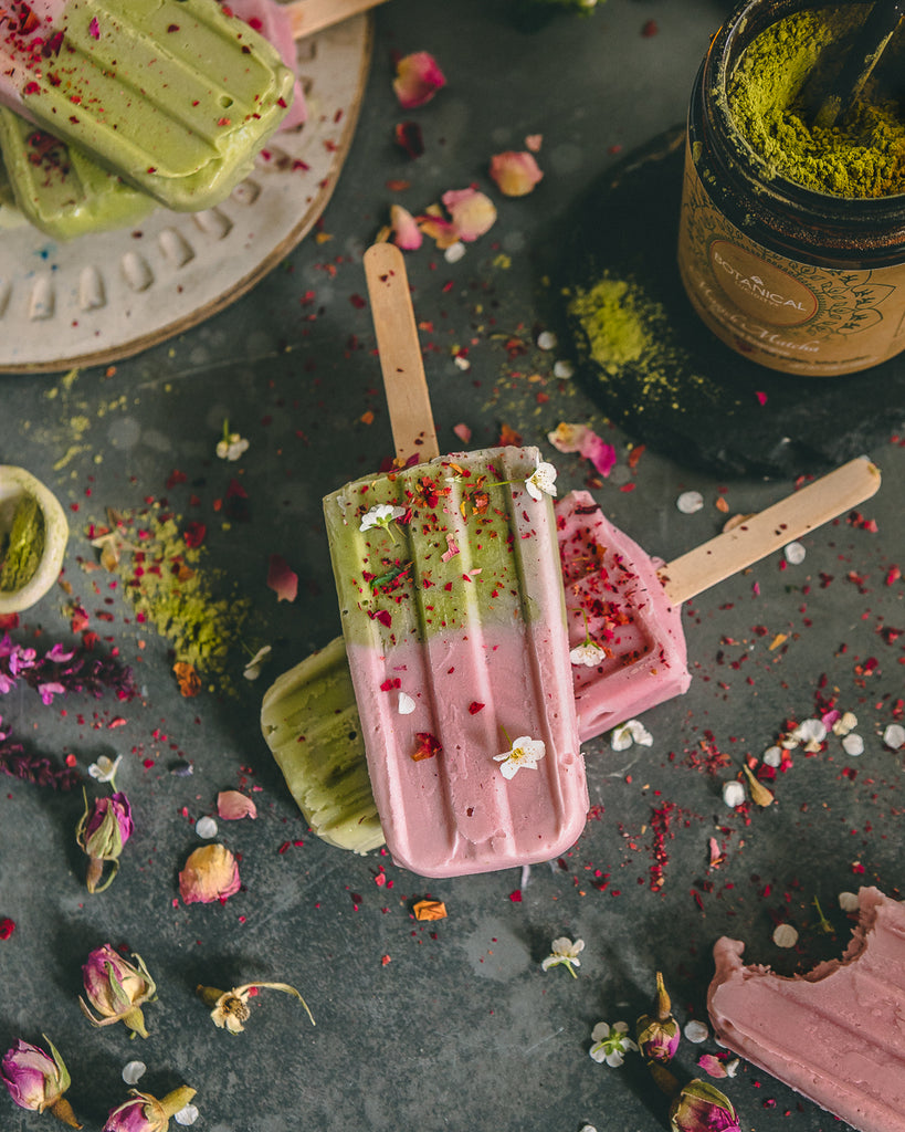 Matcha Rose Popsicles