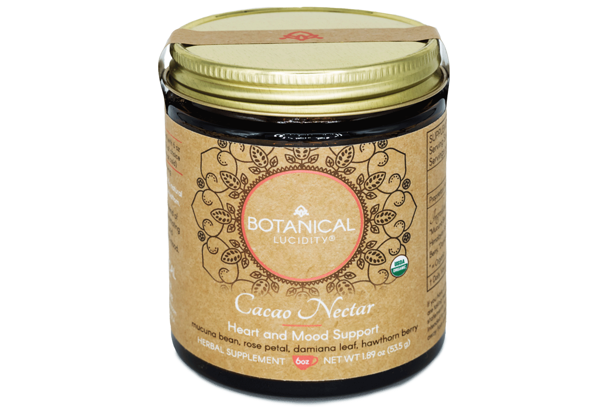 Cacao Nectar is like a medicinal Mexican hot chocolate. Formulated with medicinal herbs to support heart health and an uplifted mood; harmonize and open your heart. We source an heirloom cacao bean from Ecuador, support it with mucuna bean to support healthy levels of dopamine, and maca root to provide an energetic boost. We add hawthorn berry to support heart health, rose petal powder for soothing the nervous system, damiana leaf to bring lightness, and cayenne pepper.
